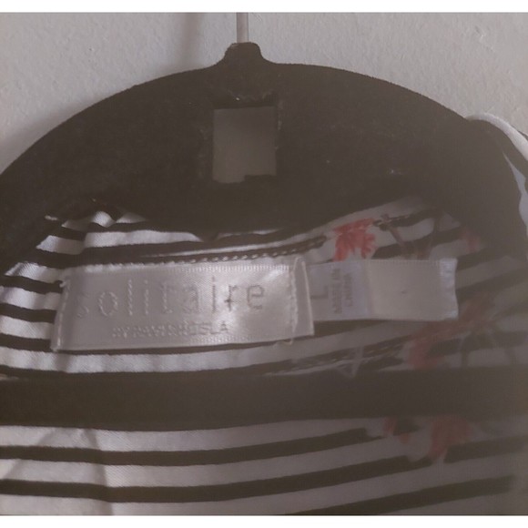 solitaire by ravi khosla Tops Shirts Women L,striped,Floral,Rayón,Roll Tab Sleev - Picture 2 of 8